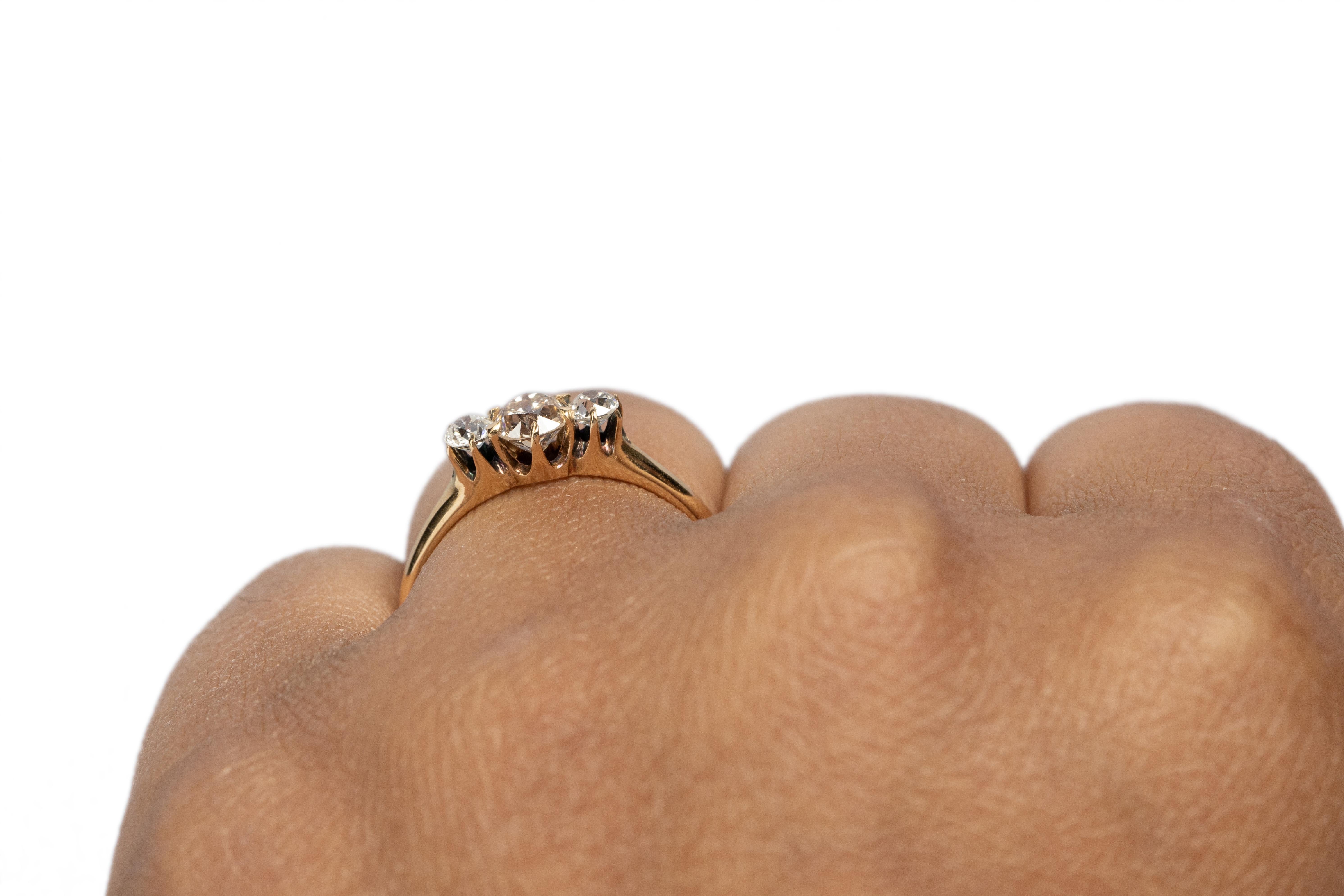 .51 Carat Edwardian Diamond 14 Karat Yellow Gold Engagement Ring For Sale 1