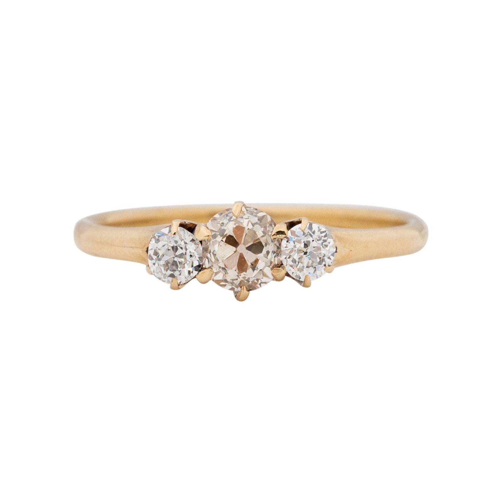 .51 Carat Edwardian Diamond 14 Karat Yellow Gold Engagement Ring