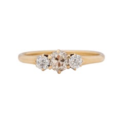 Antique .51 Carat Edwardian Diamond 14 Karat Yellow Gold Engagement Ring