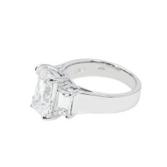 5.1 Carat Emerald Diamond Ring 18K White Gold Refined Grandeur