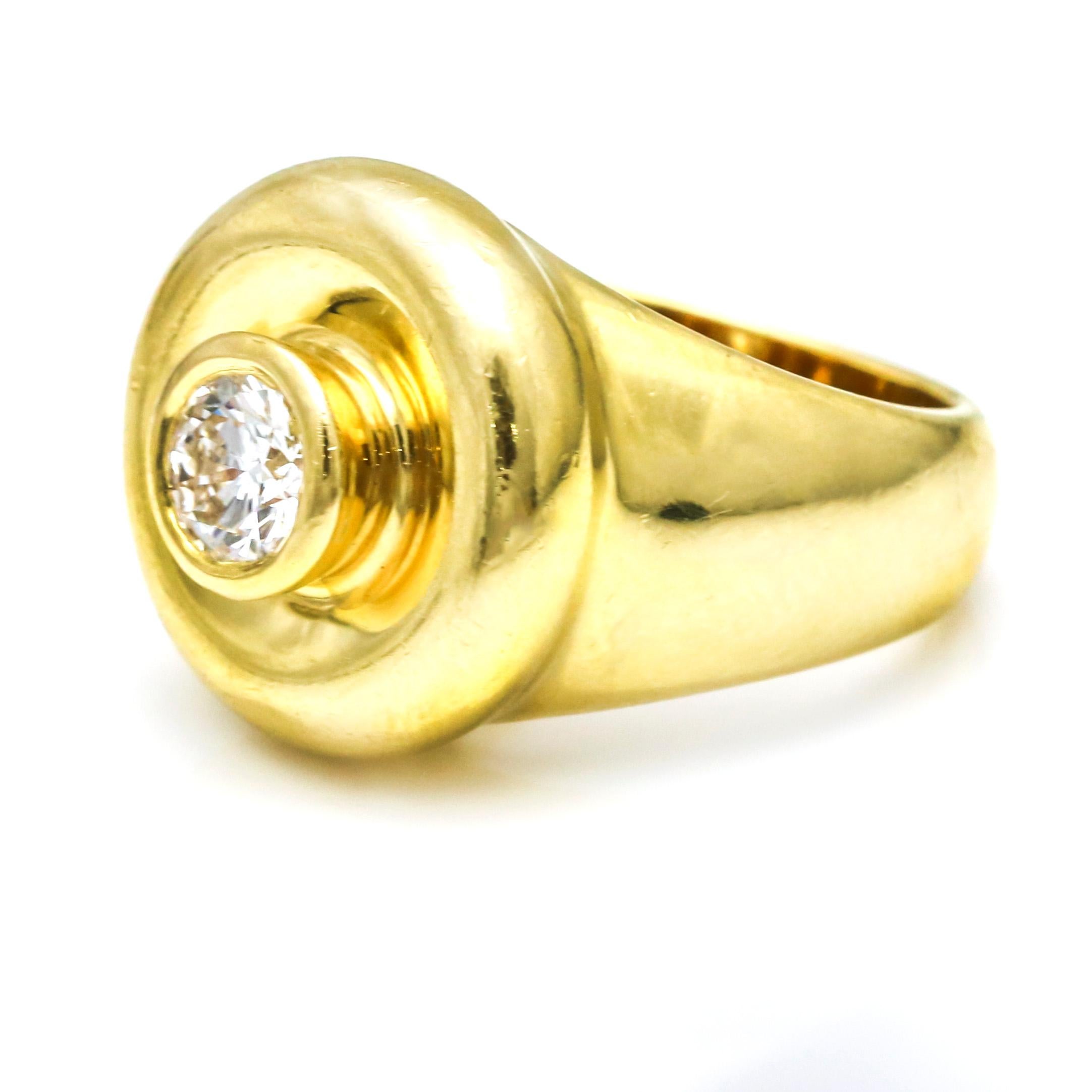 Retro .51 Carat Tiffany & Co. Paloma Picasso 18 Karat Yellow Gold Diamond Ring For Sale