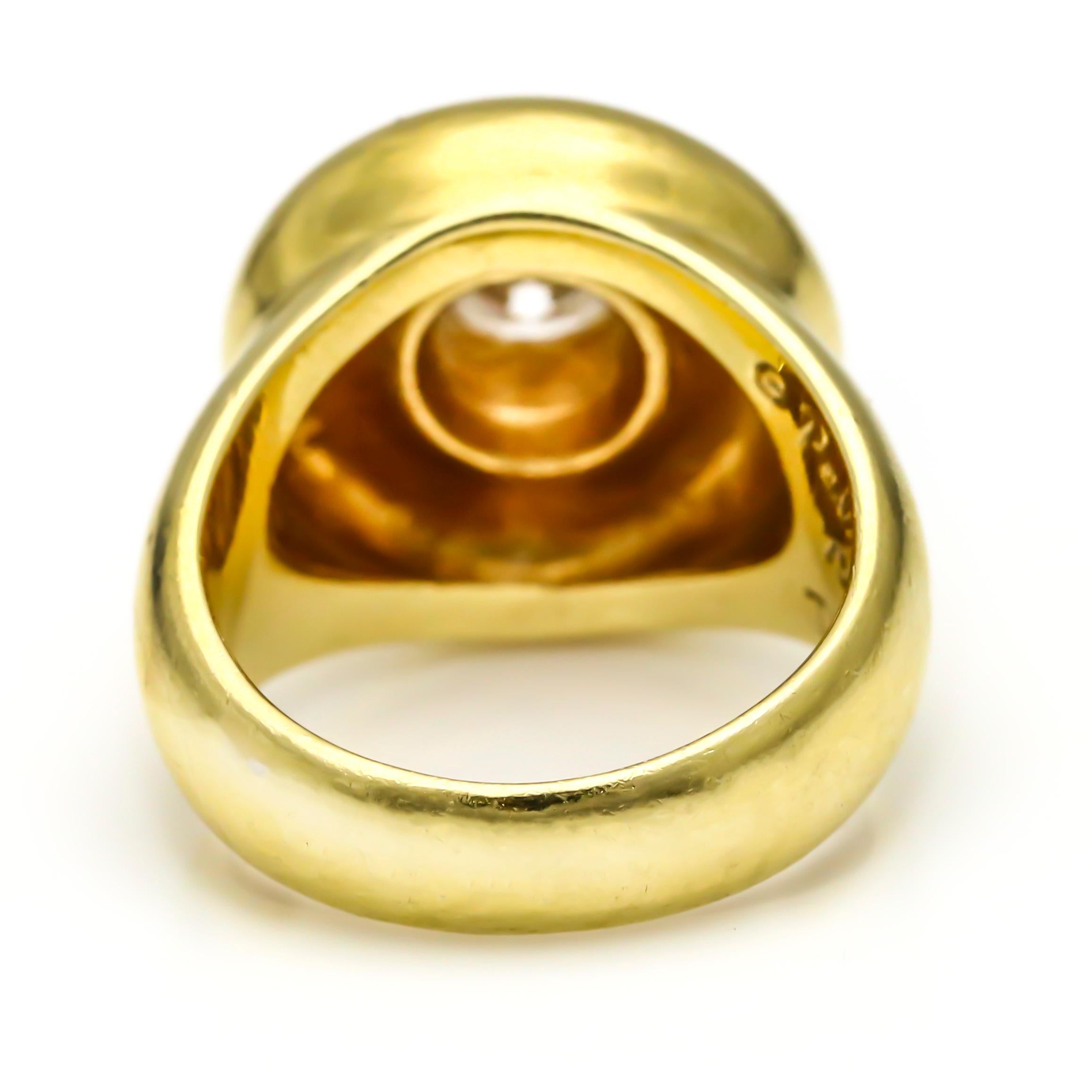 Round Cut .51 Carat Tiffany & Co. Paloma Picasso 18 Karat Yellow Gold Diamond Ring For Sale