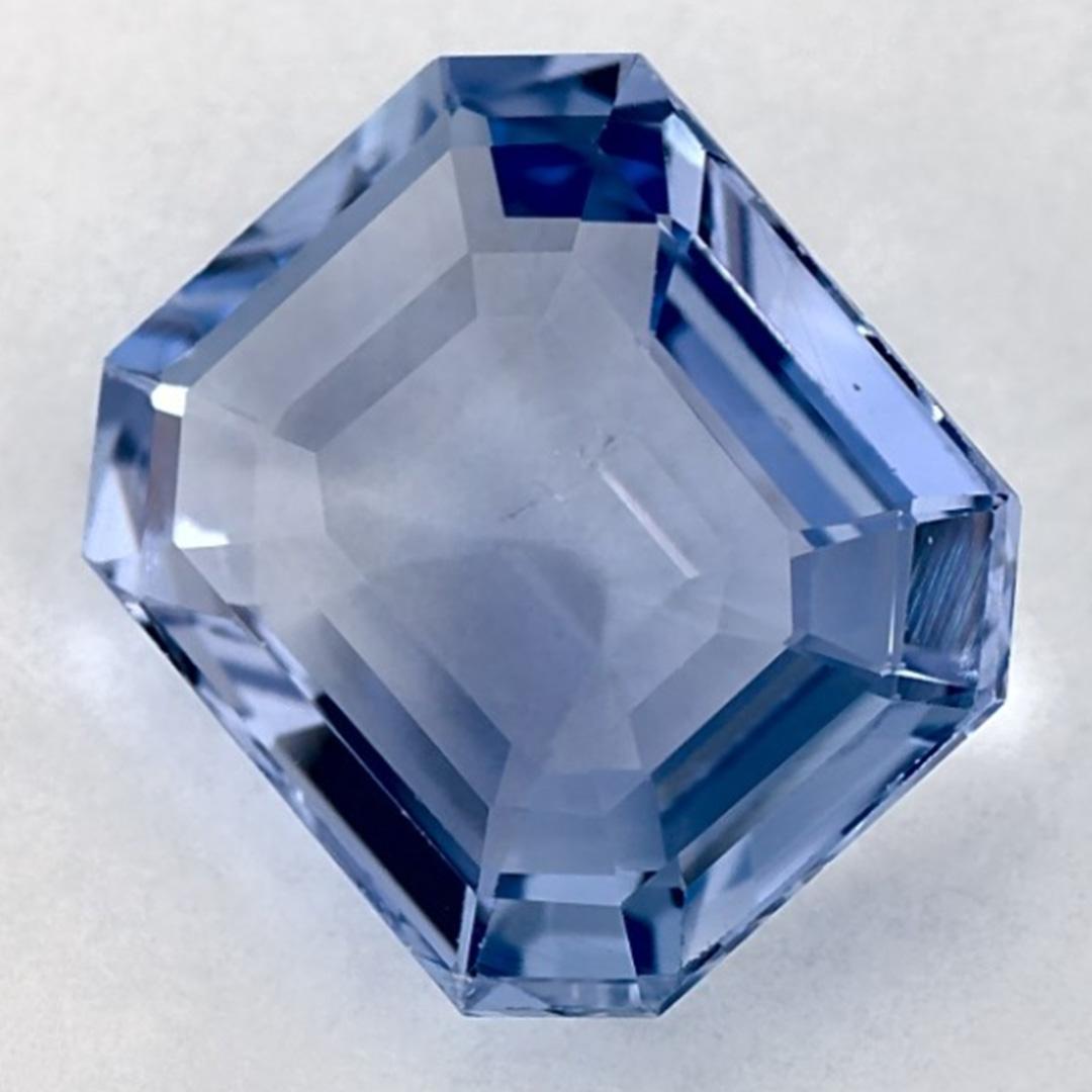 5.1 Ct Blue Sapphire Octagon Cut Loose Gemstone In New Condition For Sale In Fort Lee, NJ
