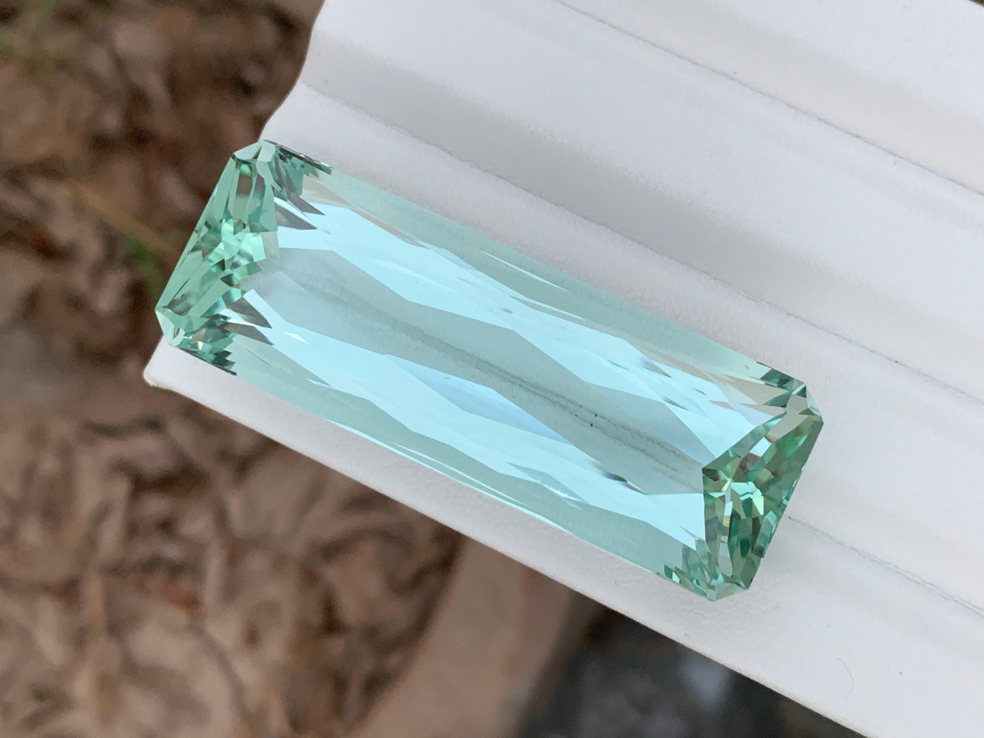 51 Mm Long Natural Loose Green Aquamarine Gem For Necklace Jewelry 108 Carats For Sale 3