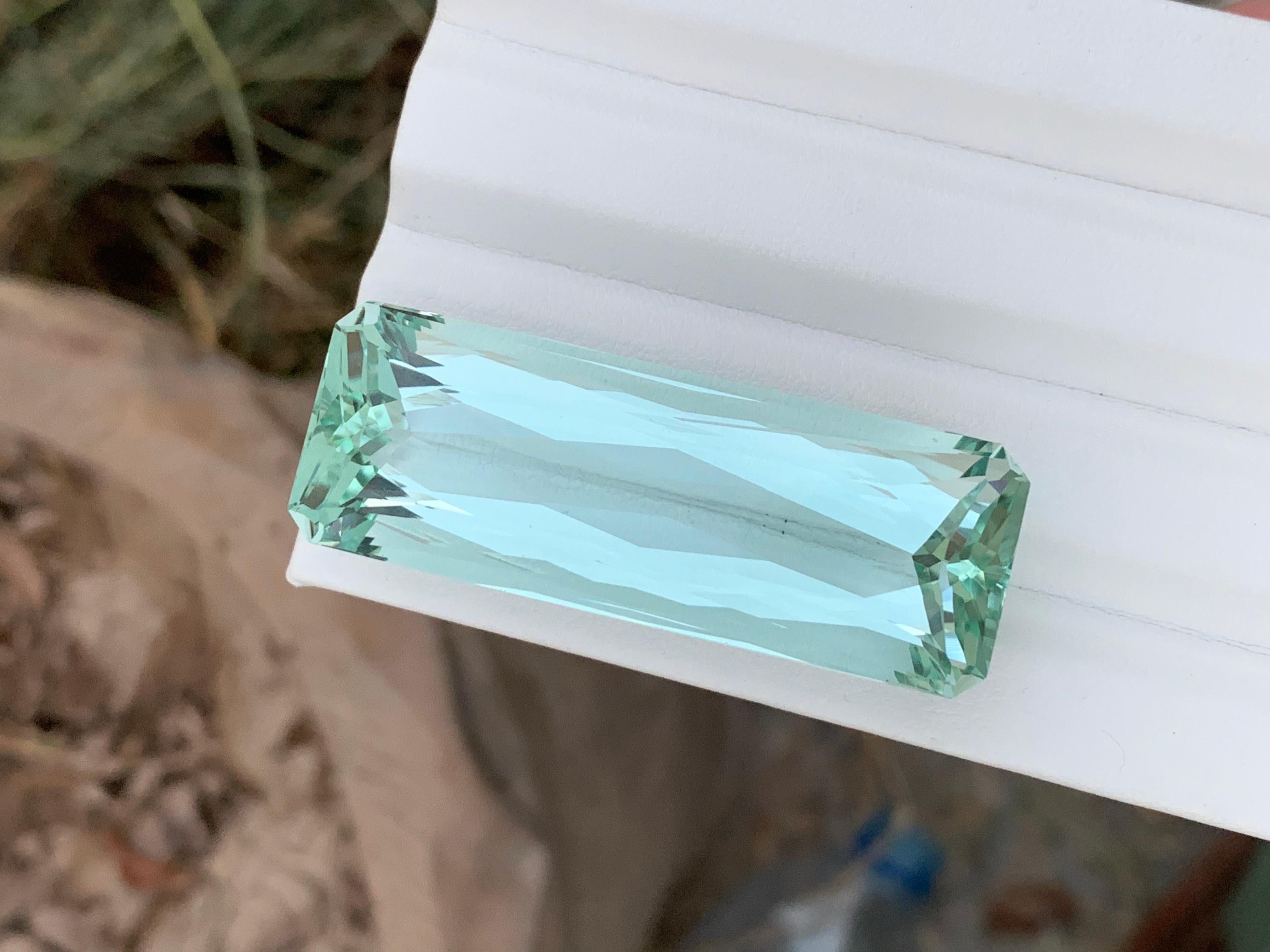 51 Mm Long Natural Loose Green Aquamarine Gem For Necklace Jewelry 108 Carats For Sale 4