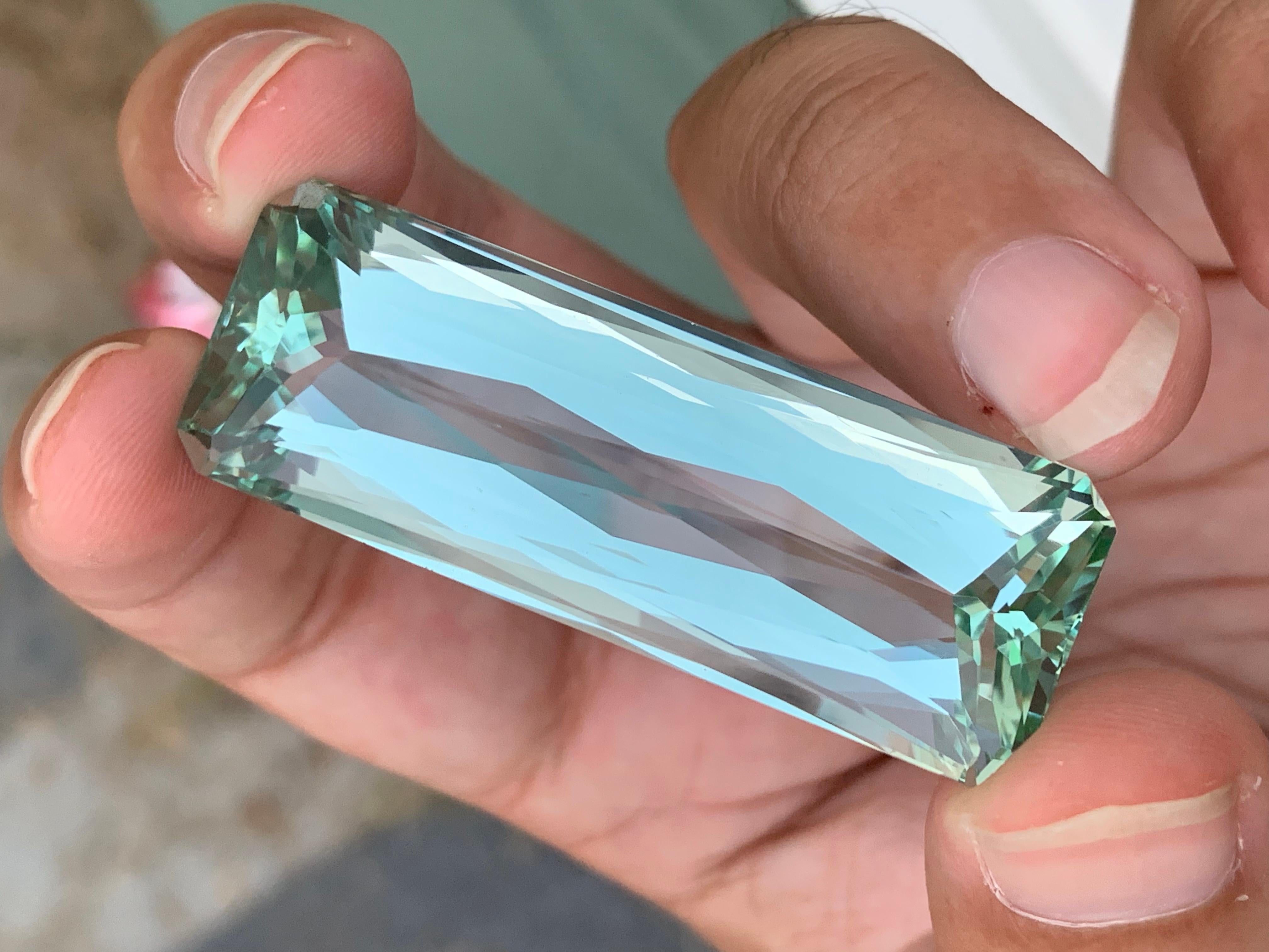 51 Mm Long Natural Loose Green Aquamarine Gem For Necklace Jewelry 108 Carats For Sale 5