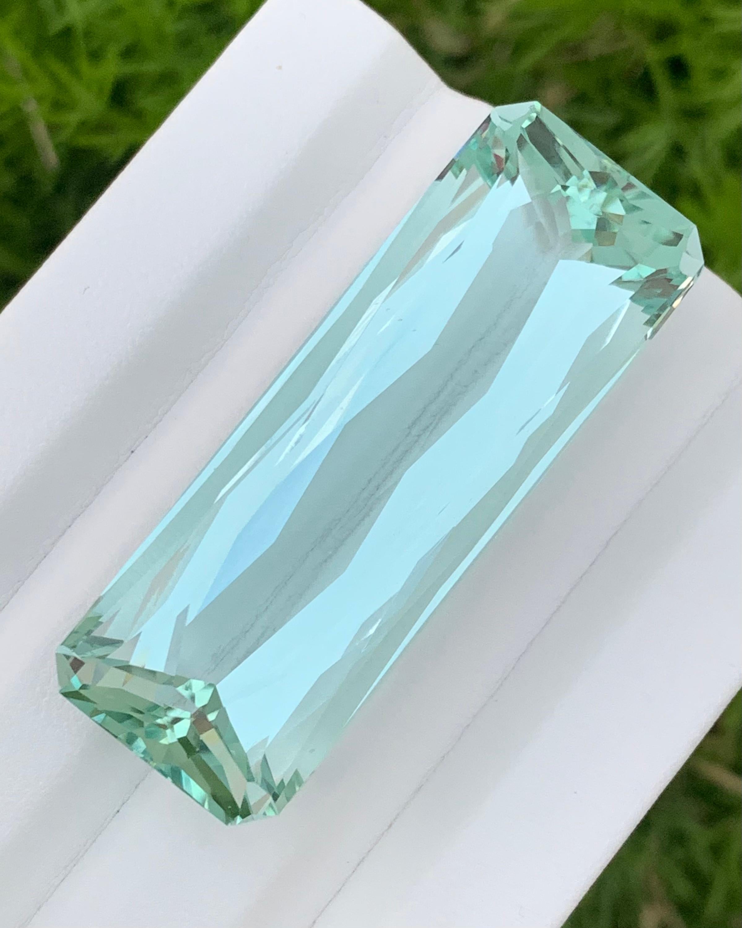 51 Mm Long Natural Loose Green Aquamarine Gem For Necklace Jewelry 108 Carats For Sale 7