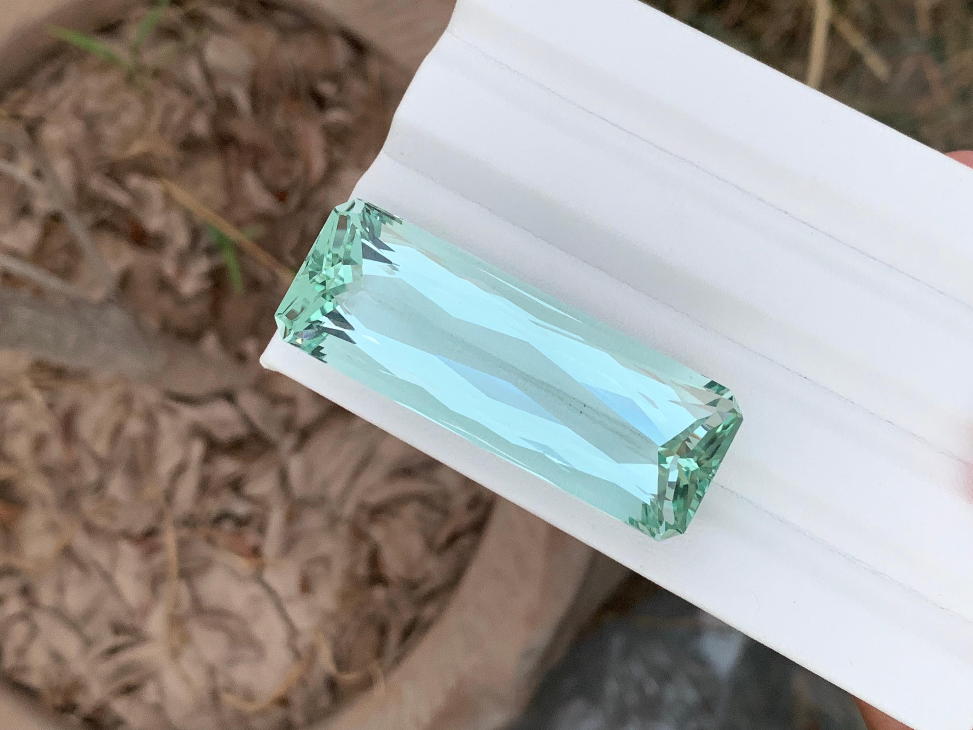 51 Mm Long Natural Loose Green Aquamarine Gem For Necklace Jewelry 108 Carats For Sale 2