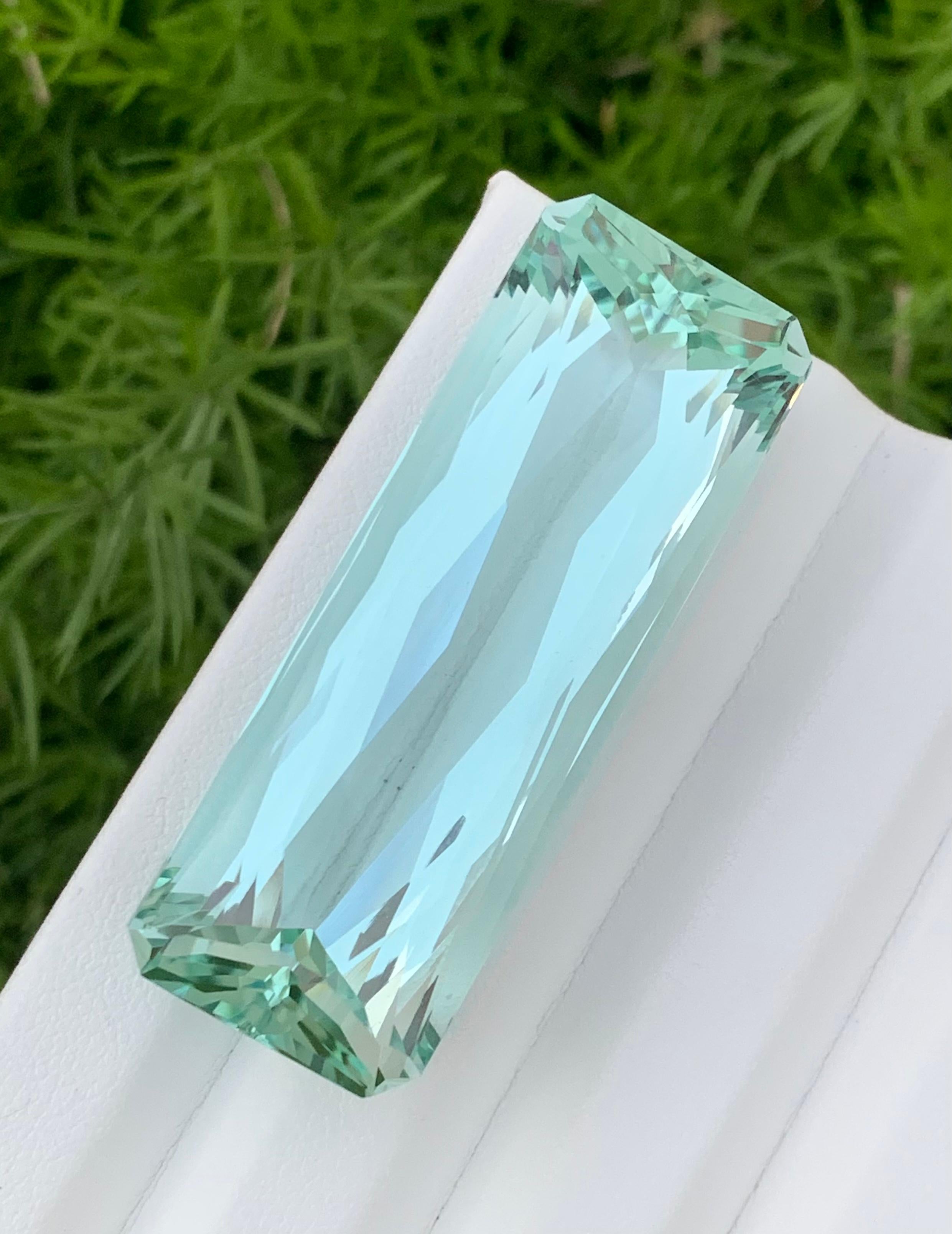 51 Mm Long Natural Loose Green Aquamarine Gem For Necklace Jewelry 108 Carats For Sale