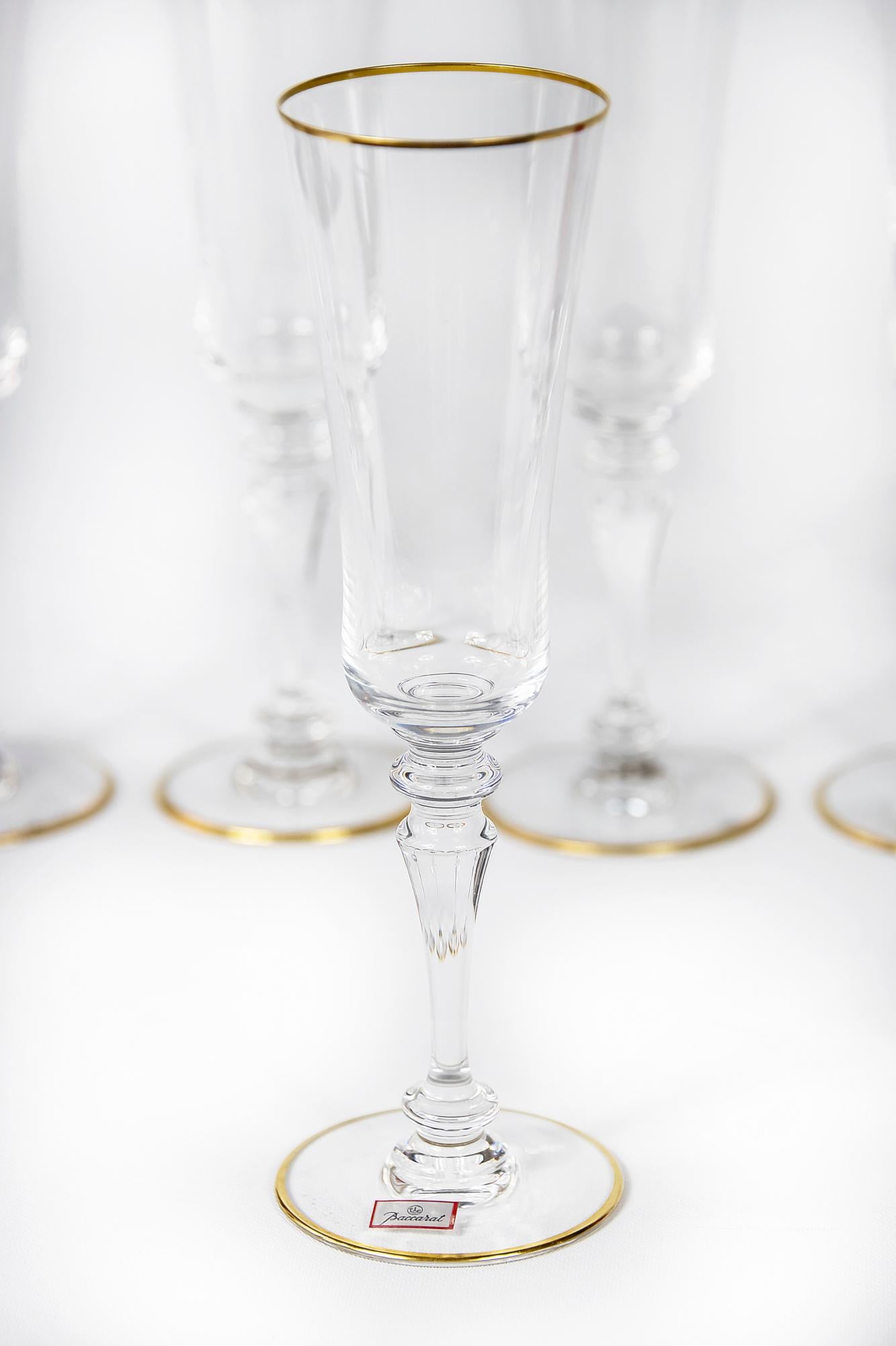 Gilt 45 Pcs. Set of Baccarat Crystal Glasses