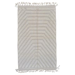 Tappeto Betonica Avorio in lana marocchina Beni Ouarain, fatto a mano, 5'1" x 8'6.5"
