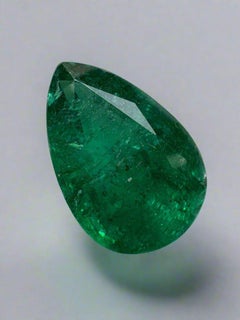 5,10 Carati 14x9,6 Smeraldo verde intenso - Gemma di maggio con taglio a pera