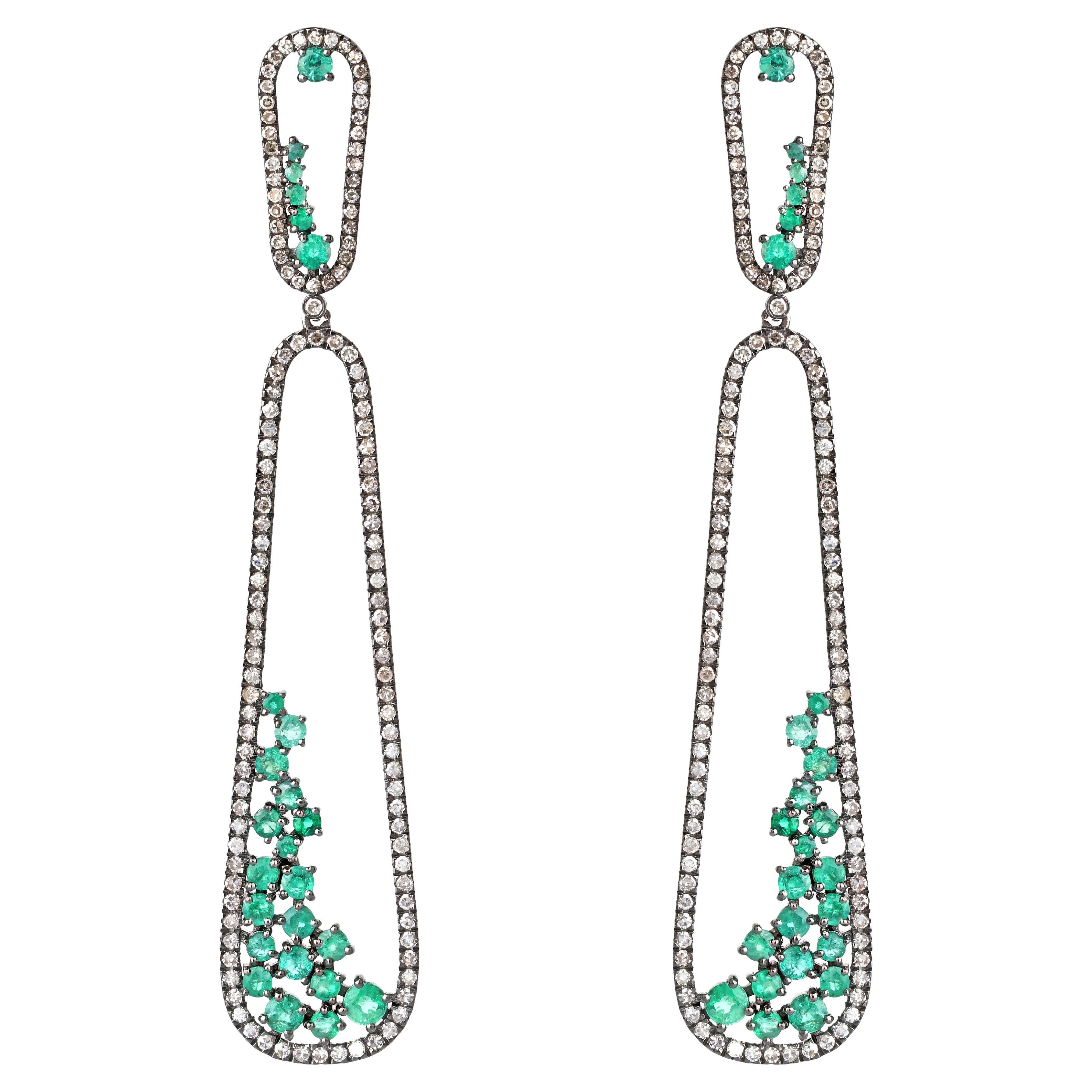 18K Gold Filled Infinity Sparkling Droplet Dangle Earrings – Simulated Diamond Cocktail Hoops
