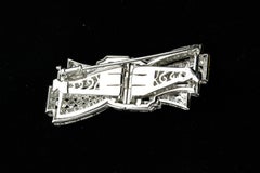 5.10 Carat Diamond Art Deco Style Convertible Brooch/Clips in Platinum & Gold