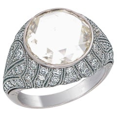 5.10 Carat Diamond ring In 18 Karat White Gold