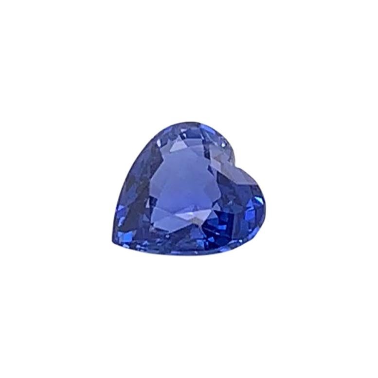 Saphir bleu en forme de cœur de 5,10 carats certifié GIA en vente