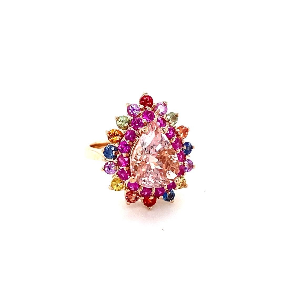 5.10 Carat Pink Morganite Multi Color Sapphire Rose Gold Cocktail Ring

A definite showstopper and a great alternative to a Pink Diamond!!

Item Specs:

Morganite (Pear Cut) = 3.27 carats
16 Multi-Color Sapphires (Round Cut) = 1.07 carats
15 Pink