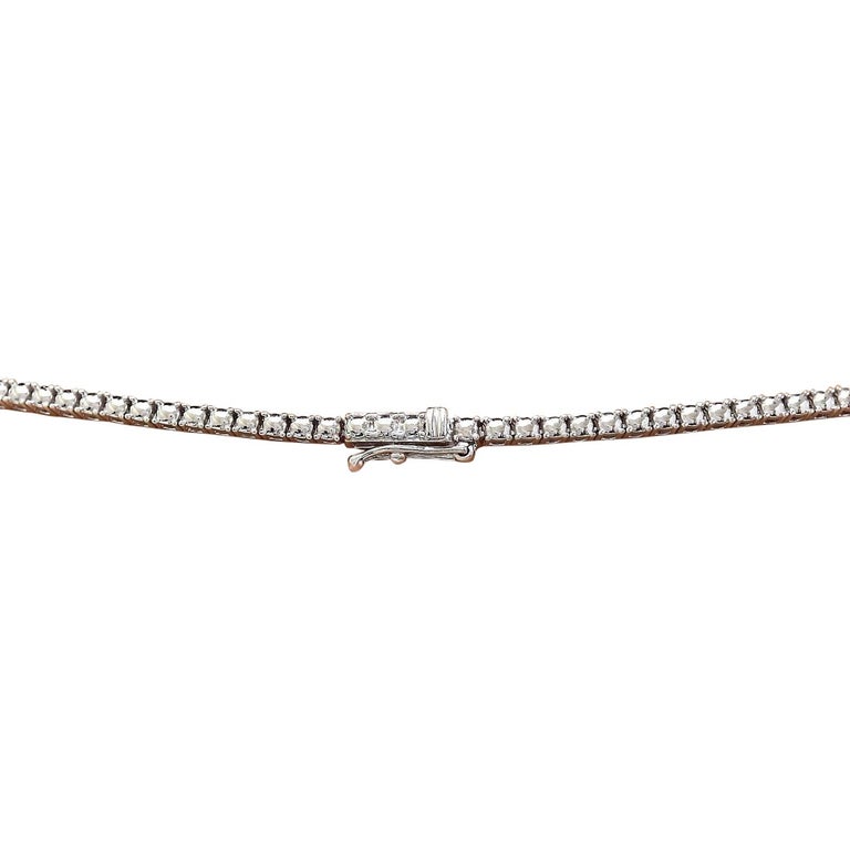 5.10 Carat Diamond 18 Karat Solid White Gold Necklace For Sale (Free ...