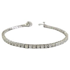 5.10 Carat Natural Diamond Tennis Bracelet 14 Karat White Gold