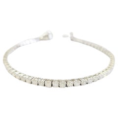 5.10 Carat Natural Diamond Tennis Bracelet 14 Karat White Gold