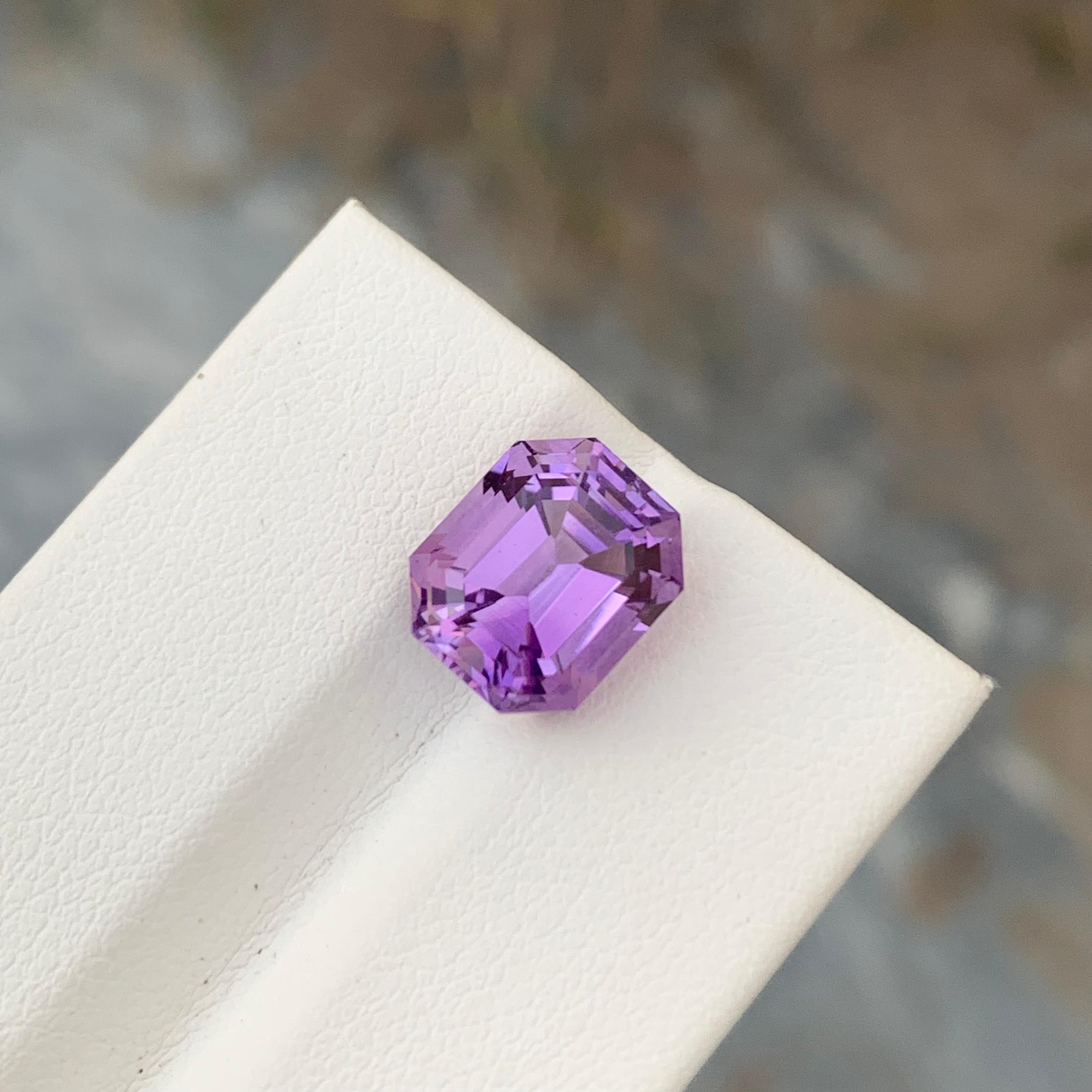 Arts and Crafts Améthyste naturelle non sertie de 5.10 carats de forme octogonale pour la fabrication de bijoux en vente
