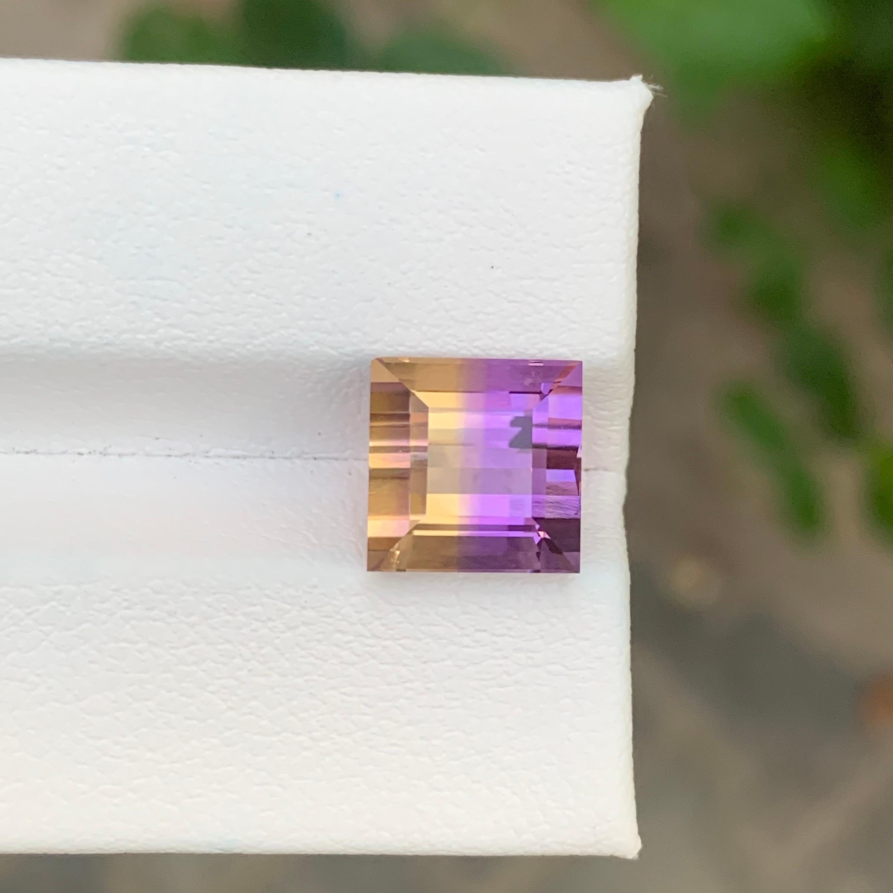 5.10 Carat Natural Loose Ametrine Square Shape Gemstone For Sale 4