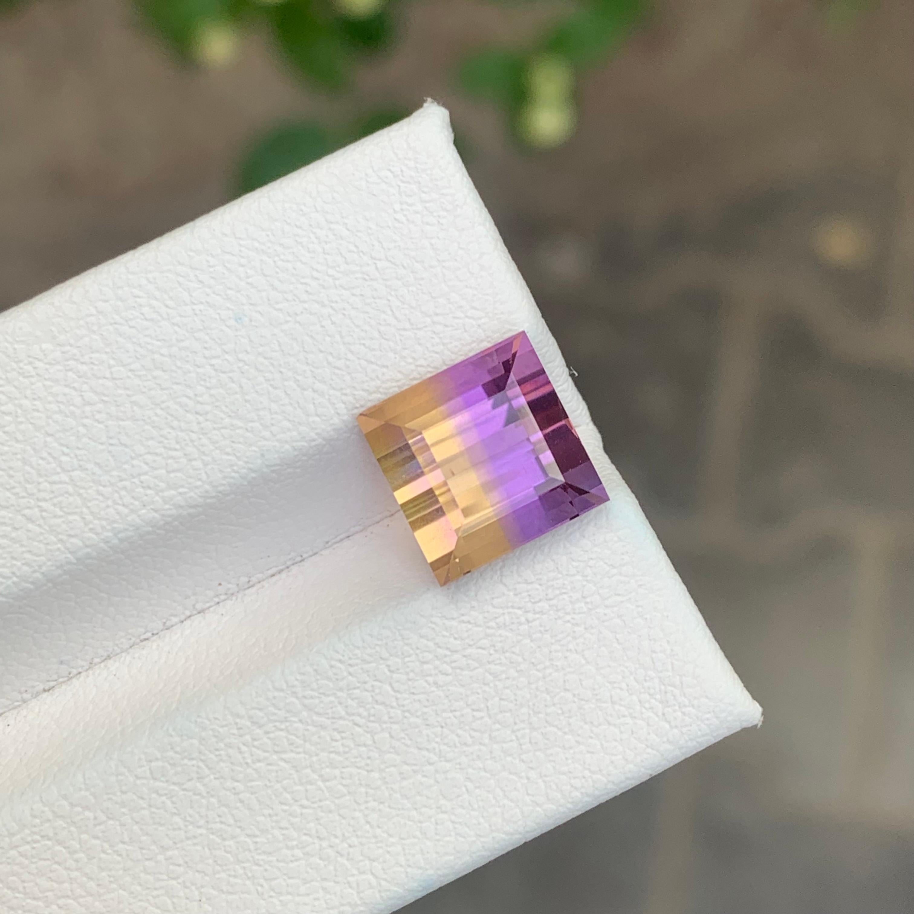 5.00 Carat Natural Loose Ametrine Square Shape Gemstone For Sale 4