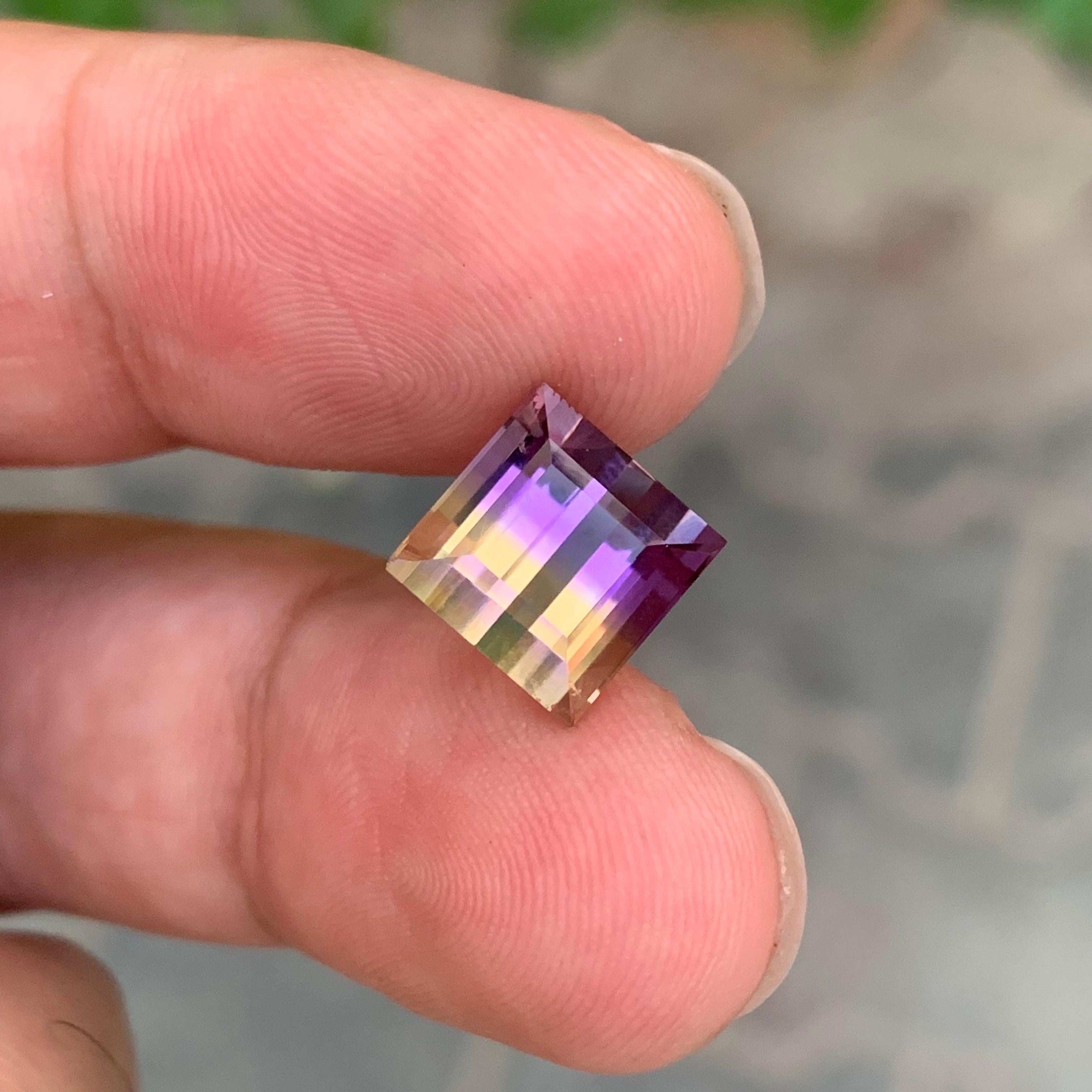 5.10 Carat Natural Loose Ametrine Square Shape Gemstone For Sale 5