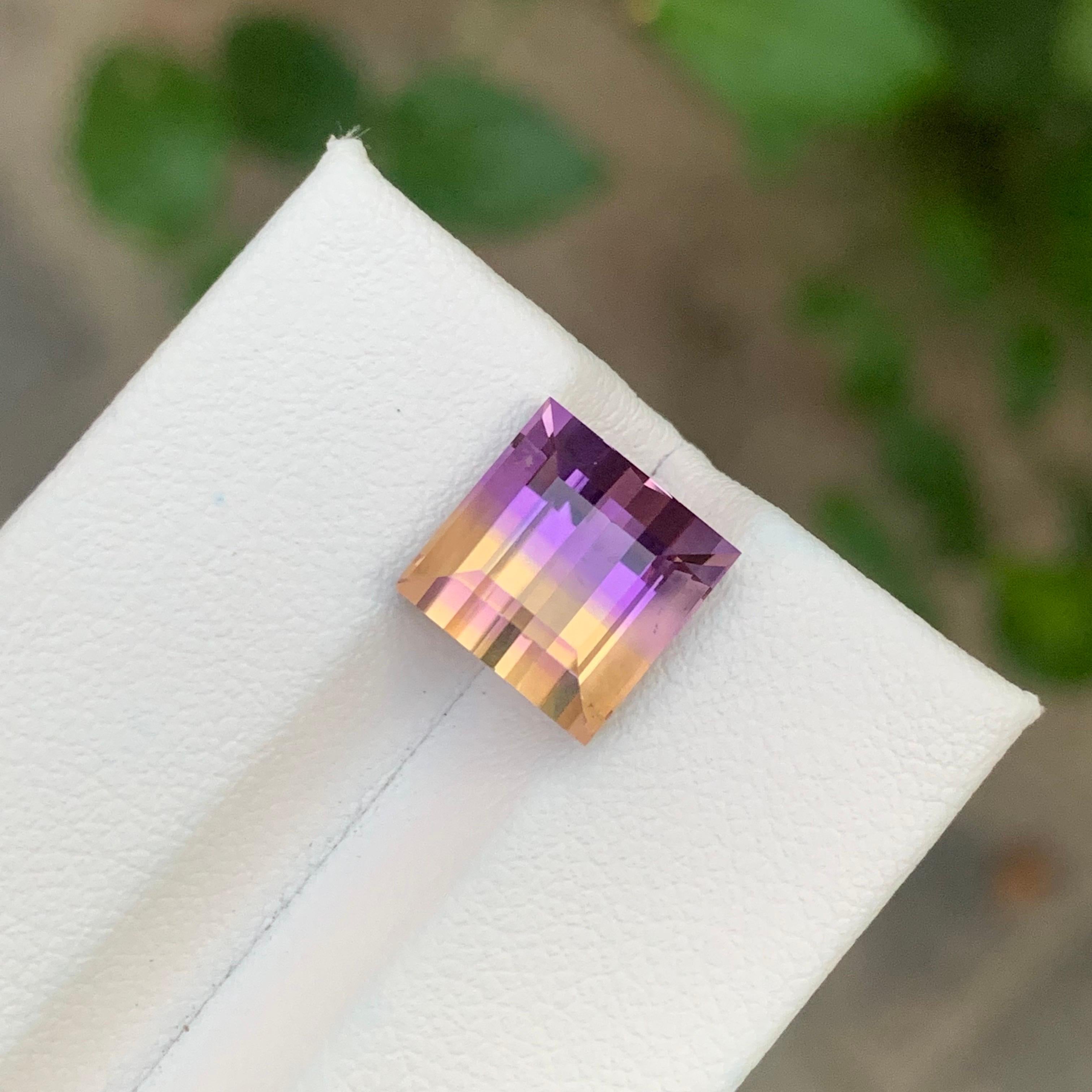 5.10 Carat Natural Loose Ametrine Square Shape Gemstone For Sale 6