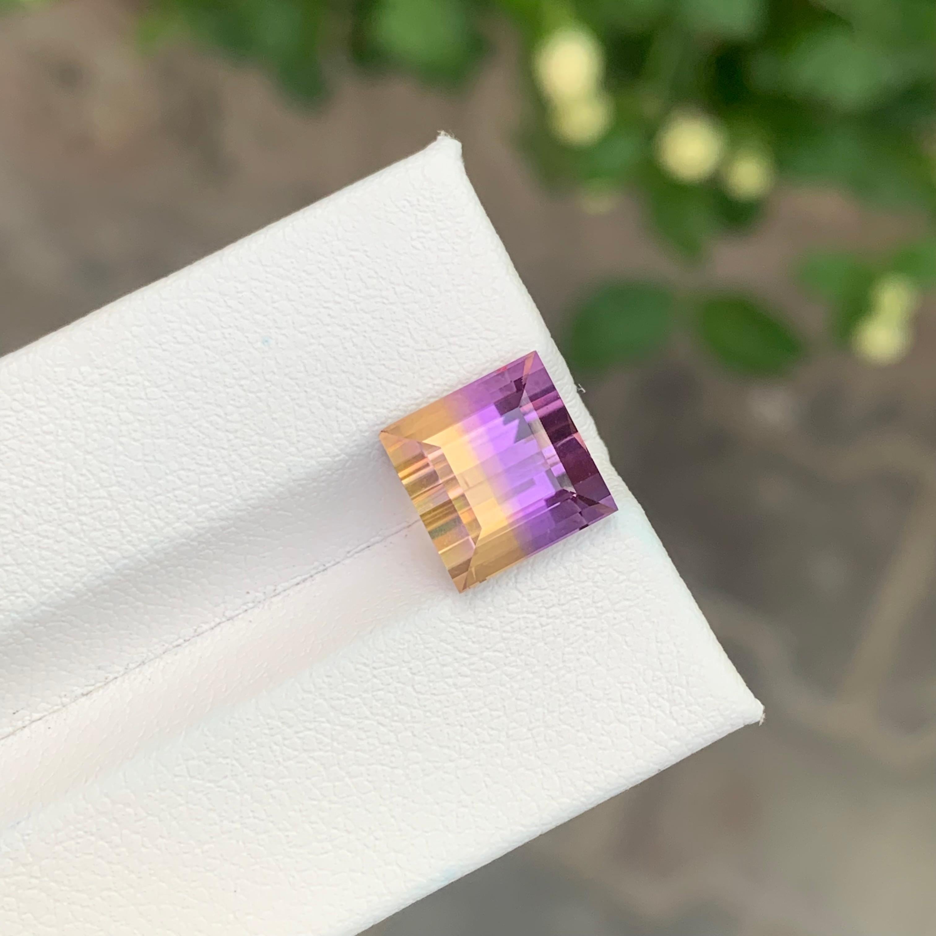 5.00 Carat Natural Loose Ametrine Square Shape Gemstone For Sale 6