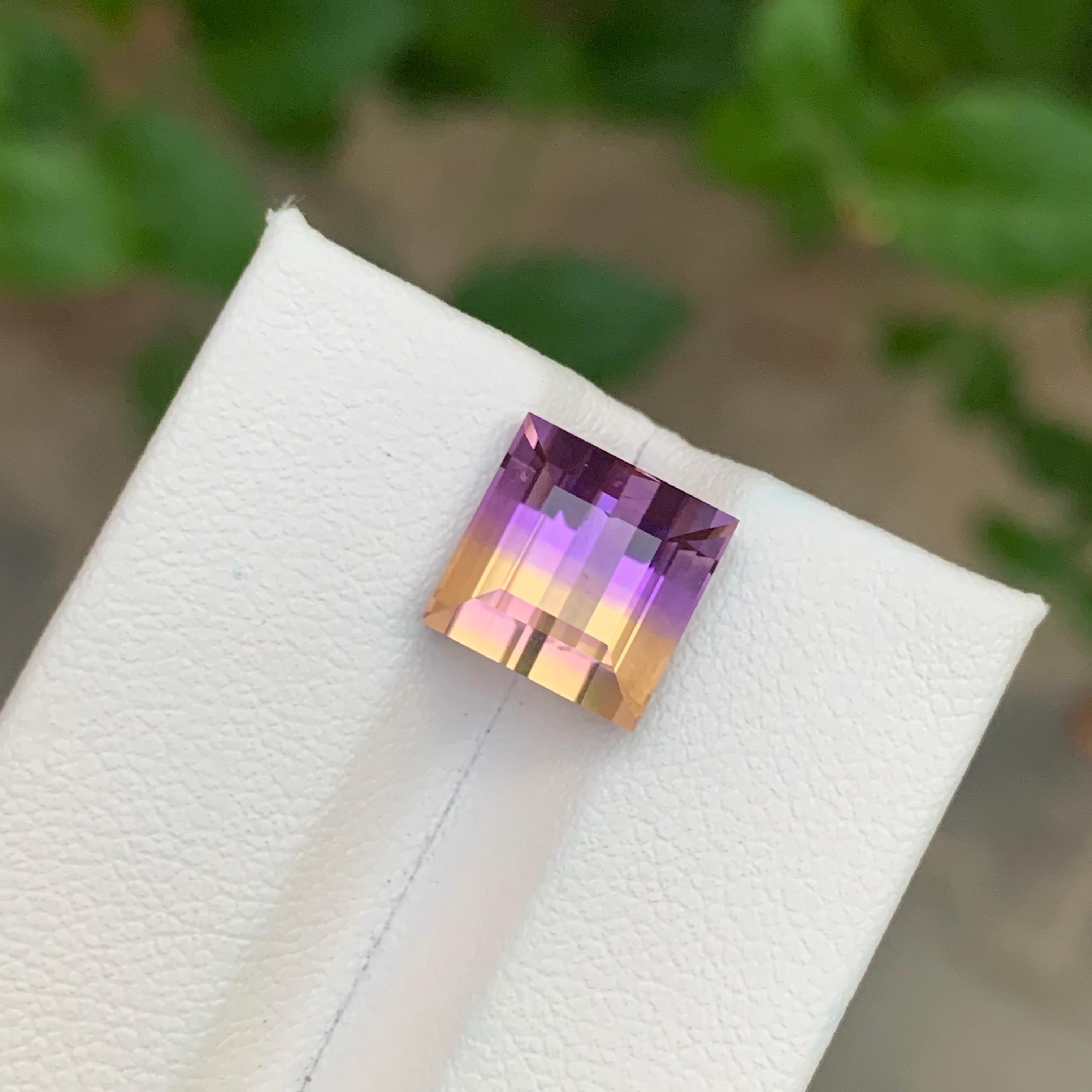 5.10 Carat Natural Loose Ametrine Square Shape Gemstone For Sale 7