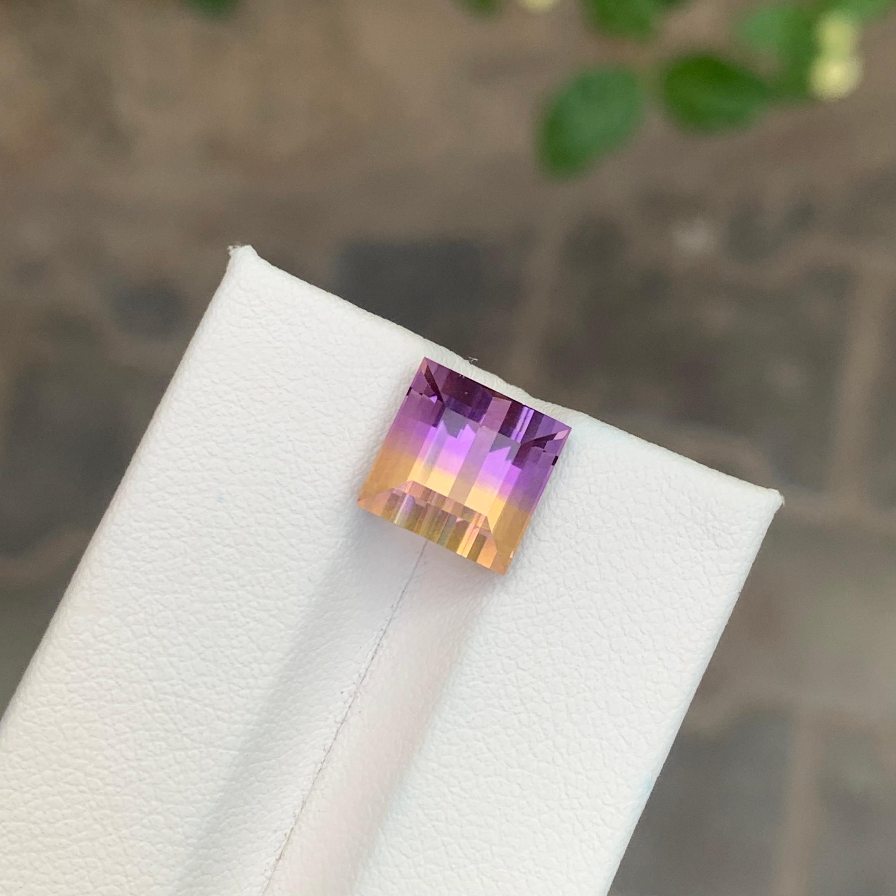 Square Cut 5.00 Carat Natural Loose Ametrine Square Shape Gemstone For Sale
