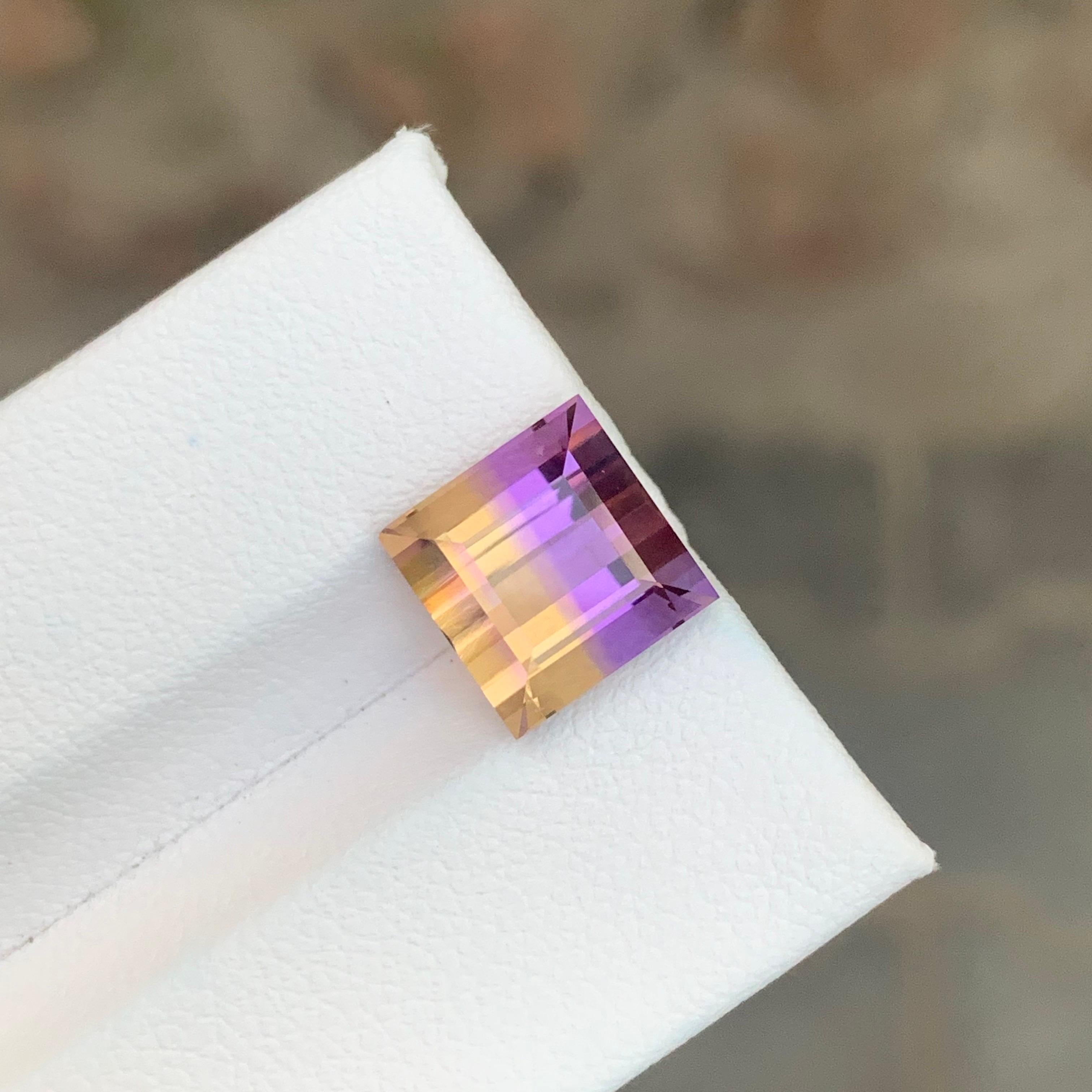 5.10 Carat Natural Loose Ametrine Square Shape Gemstone In New Condition For Sale In Peshawar, PK