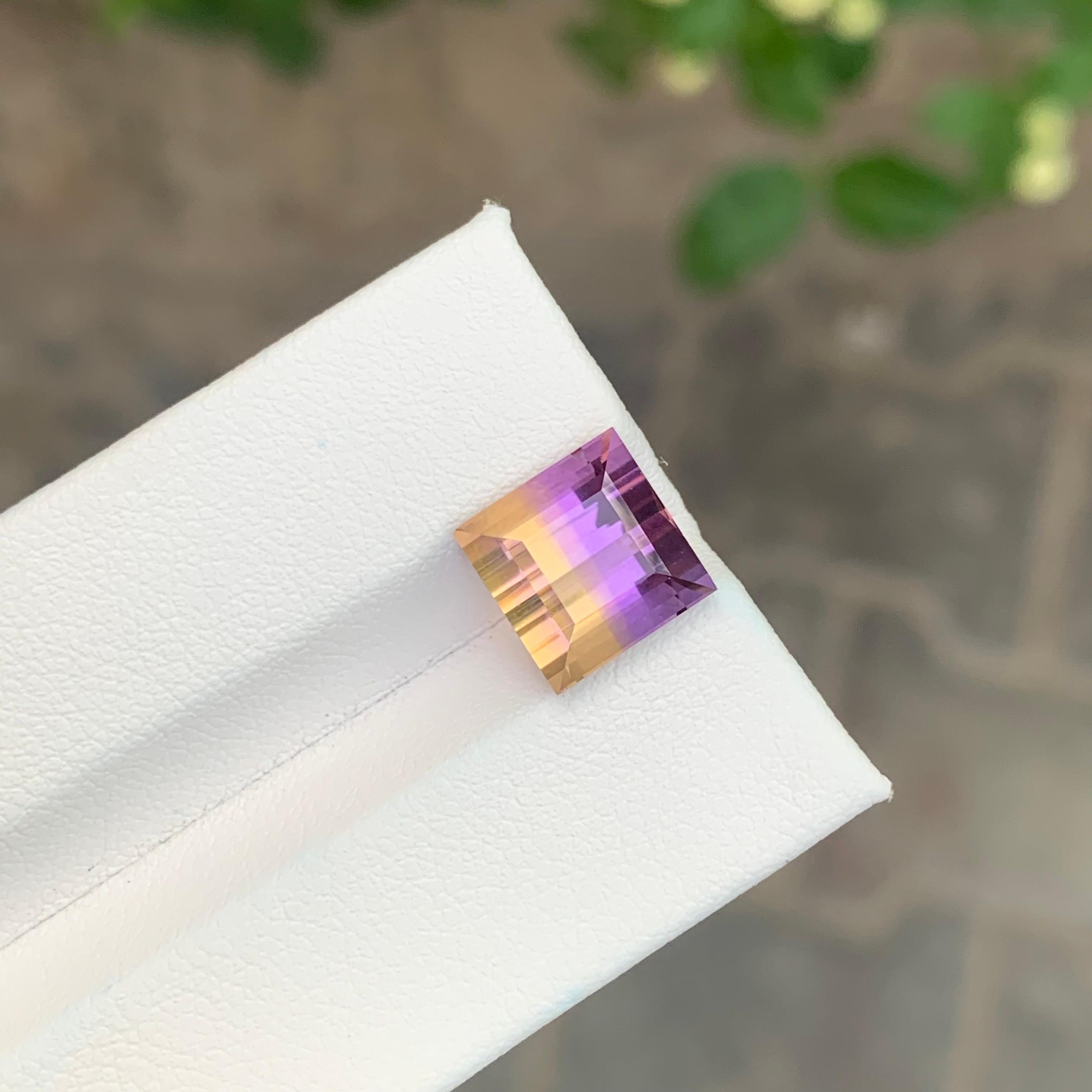 5.00 Carat Natural Loose Ametrine Square Shape Gemstone In New Condition For Sale In Peshawar, PK
