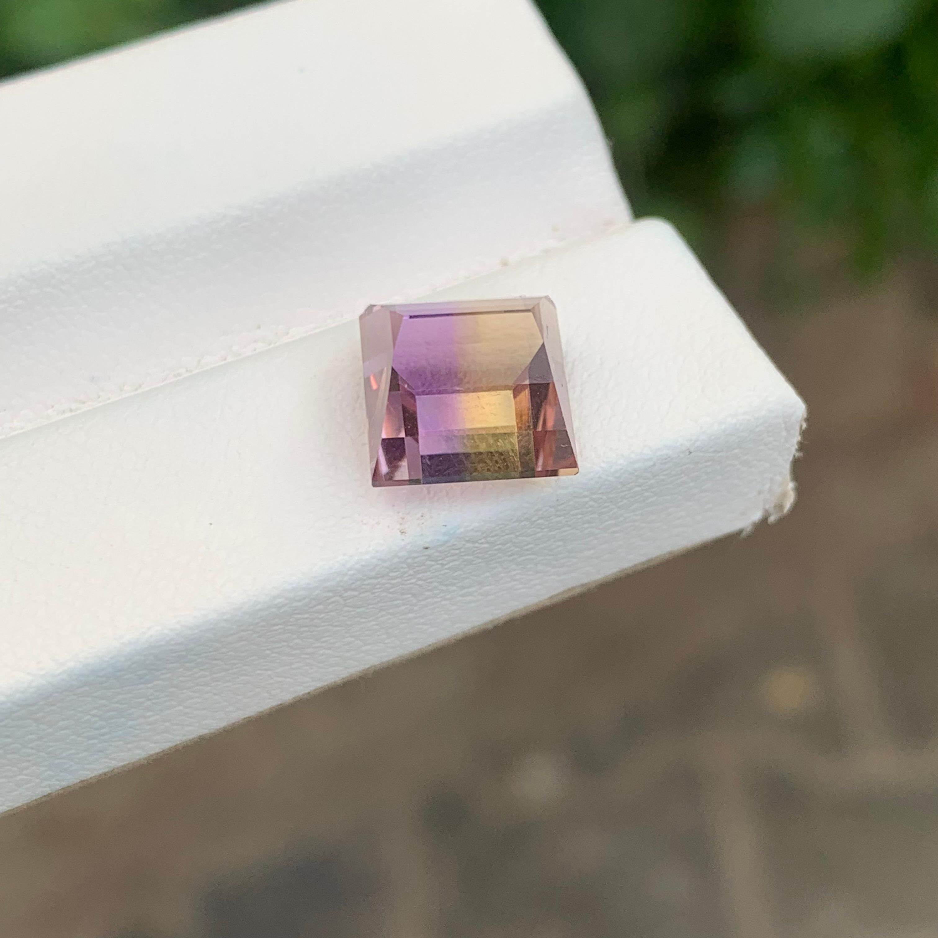 5.00 Carat Natural Loose Ametrine Square Shape Gemstone For Sale 2