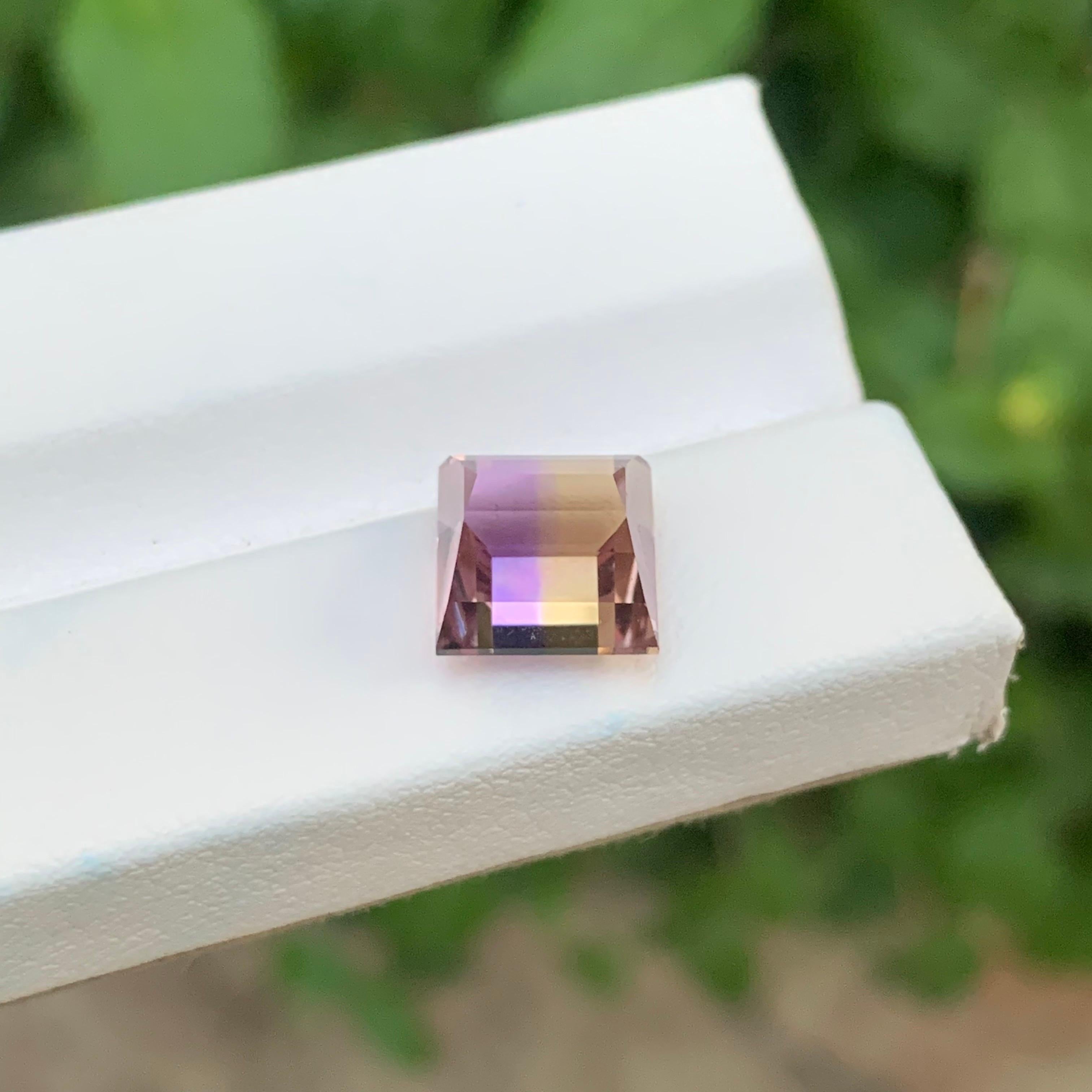 5.10 Carat Natural Loose Ametrine Square Shape Gemstone For Sale 3