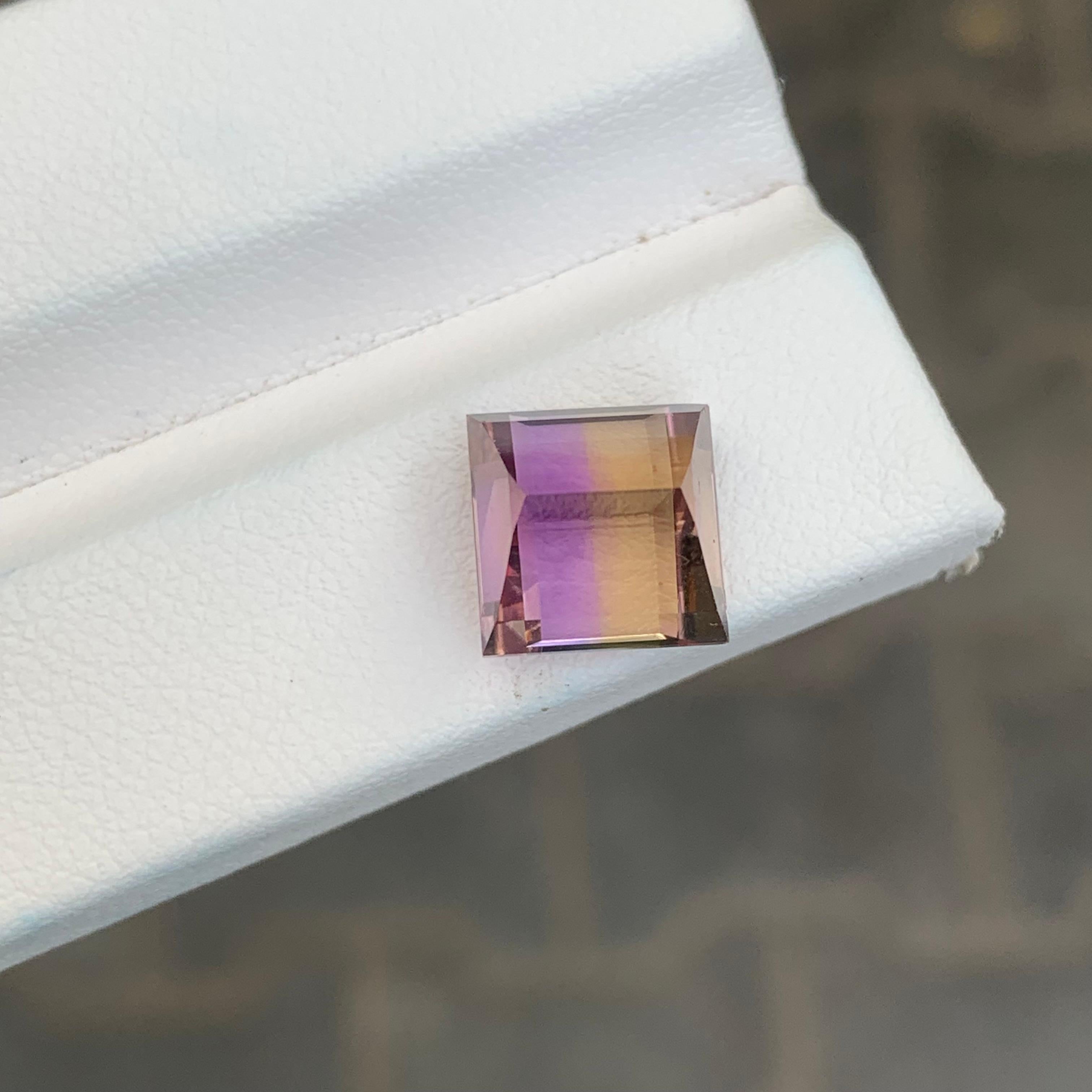 5.00 Carat Natural Loose Ametrine Square Shape Gemstone For Sale 3