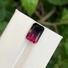 5.10 Carat Natural Loose Bi Colour Tourmaline Emerald Shape Gemstone