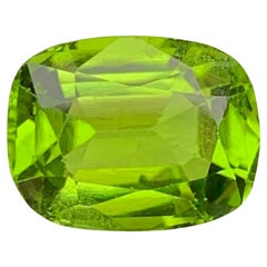 5.10 Carat Natural Loose Green Peridot Stone Cushion Cut Pakistani Gemstone