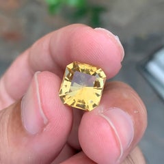 5.10 Carat Natural Loose Yellow Citrine Emerald Shape Gemstone