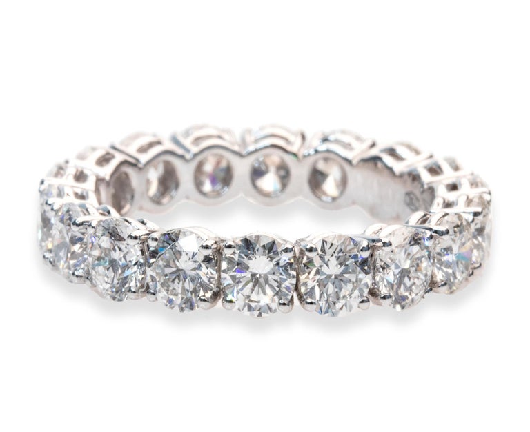 Bague éternité Créateur En Or Blanc 18 Carats - 23 Diamants Ronds, Taille 5,25, Occasion