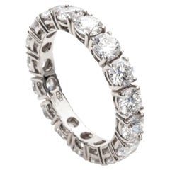 5.10 Carat Round Brilliant Cut Diamond 18K White Gold Eternity Band Ring