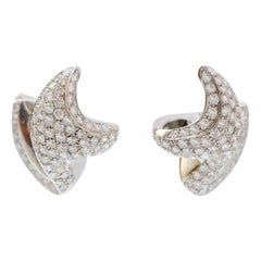 Vintage 5.10 Carats Diamonds, 18 Karat White Gold Earrings.