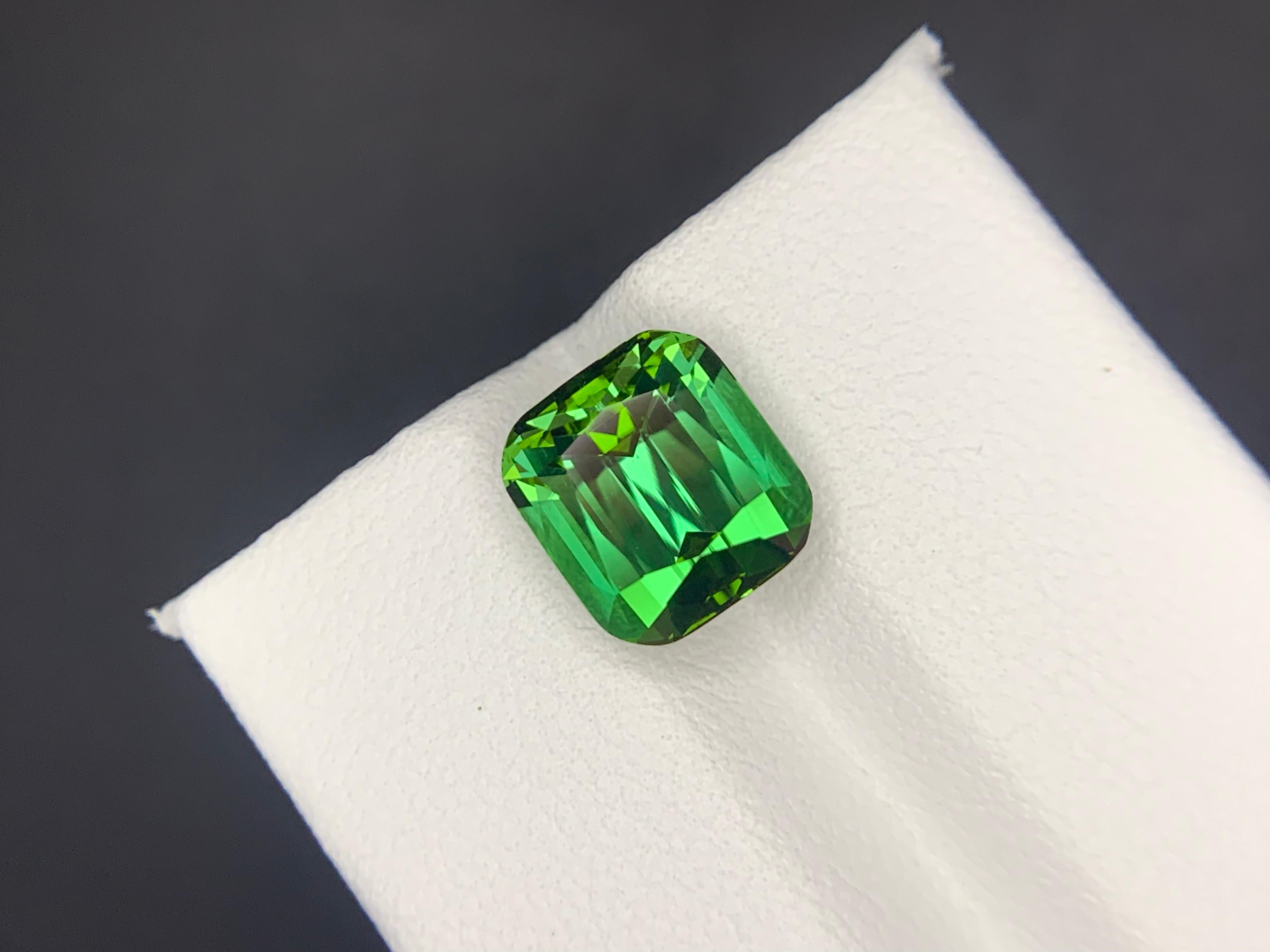 5.10 Carats Natural Faceted Green Tourmaline Gemstone (Tourmaline verte à facettes) en vente 4