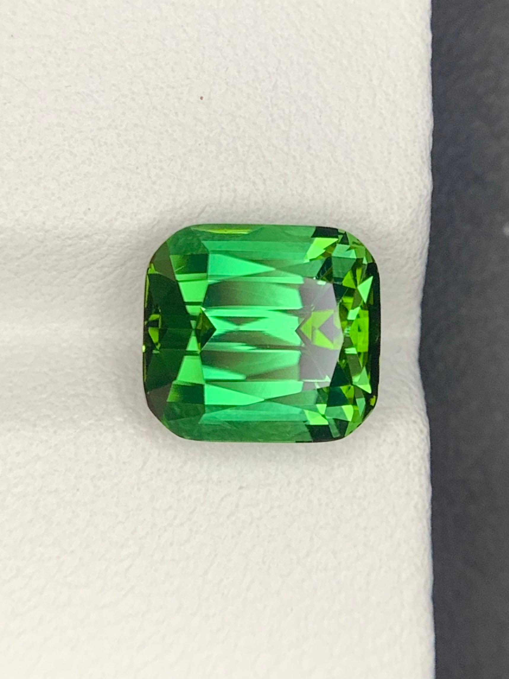 5.10 Carats Natural Faceted Green Tourmaline Gemstone (Tourmaline verte à facettes) en vente 7