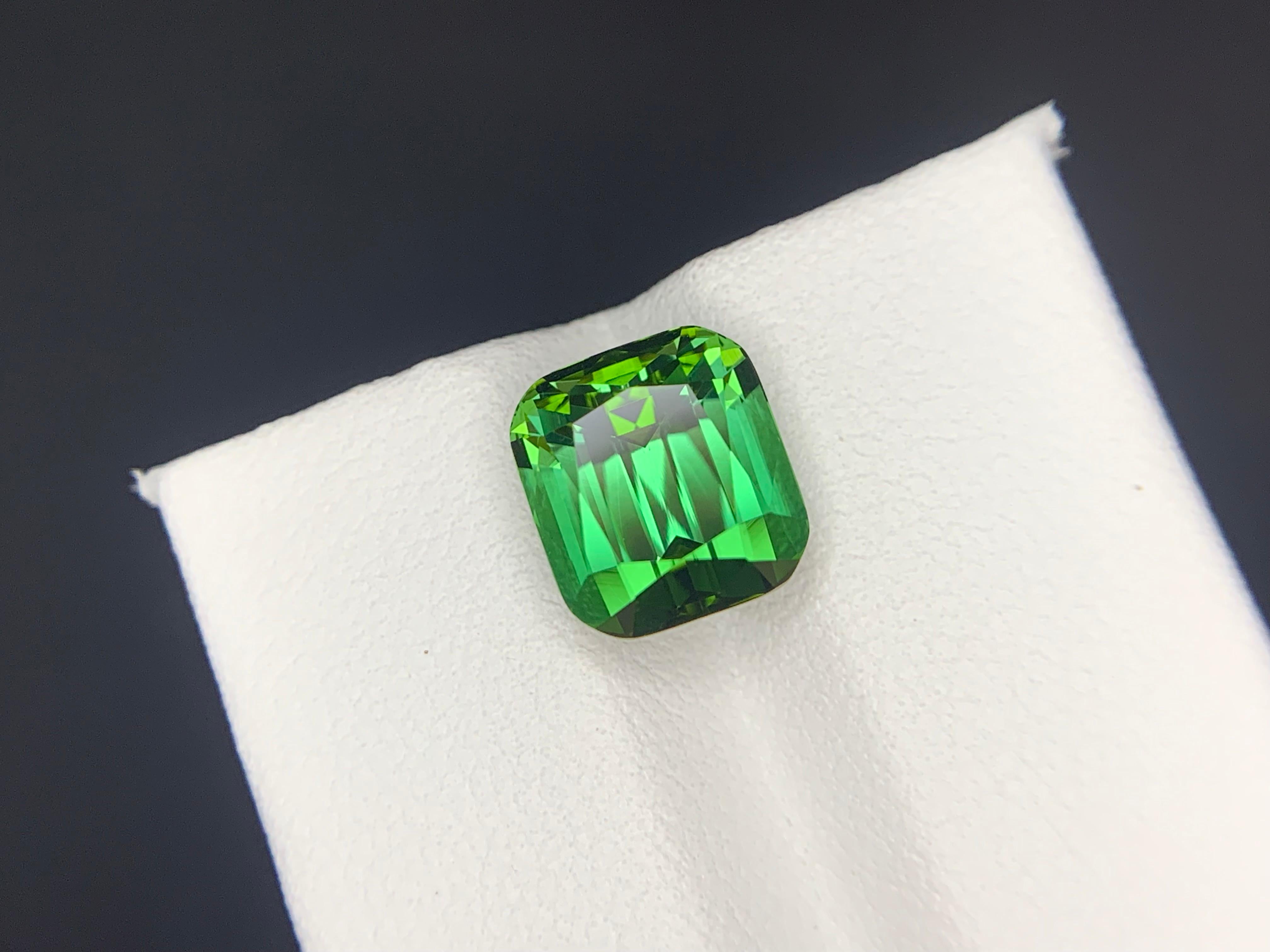 5.10 Carats Natural Faceted Green Tourmaline Gemstone (Tourmaline verte à facettes) en vente 9