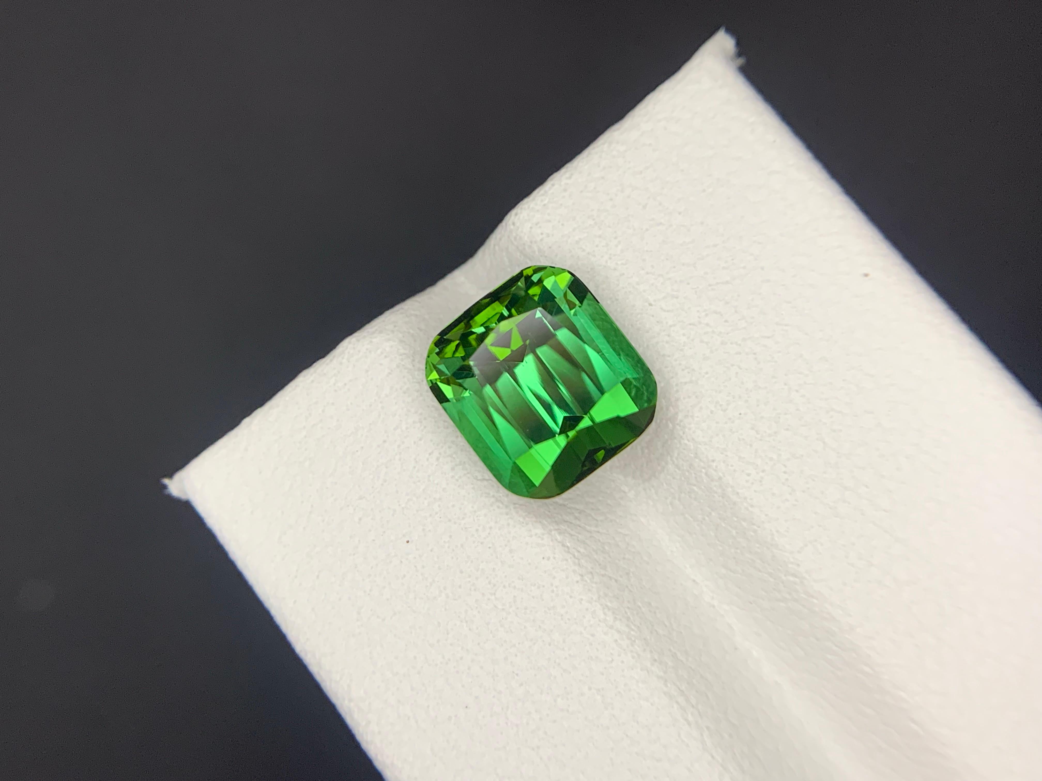 5.10 Carats Natural Faceted Green Tourmaline Gemstone (Tourmaline verte à facettes) en vente 12