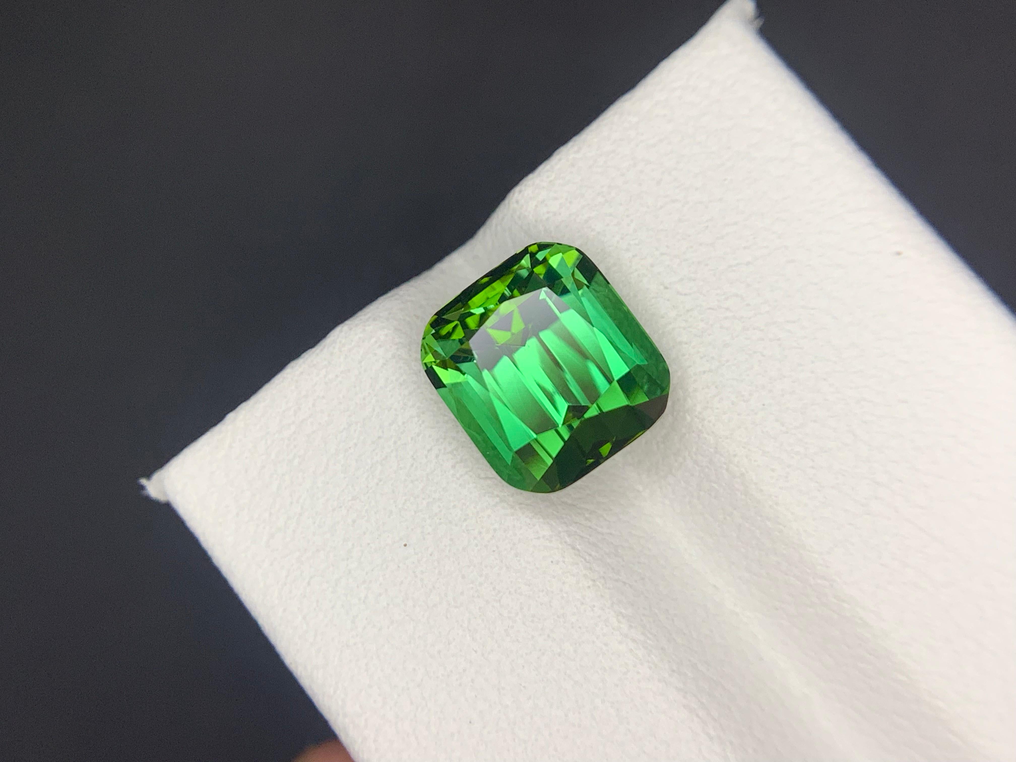 Arts and Crafts 5.10 Carats Natural Faceted Green Tourmaline Gemstone (Tourmaline verte à facettes) en vente