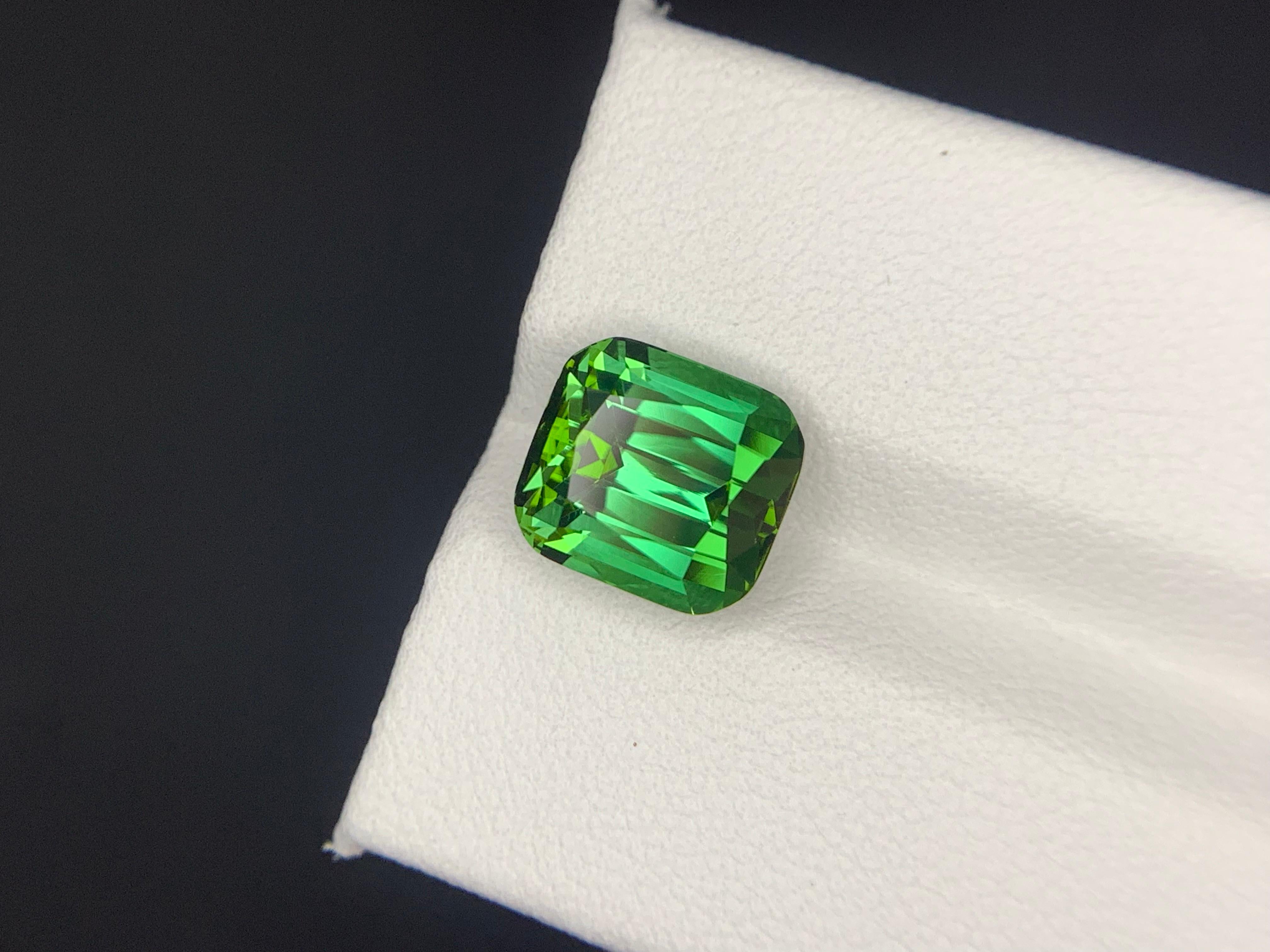 5.10 Carats Natural Faceted Green Tourmaline Gemstone (Tourmaline verte à facettes) en vente 3