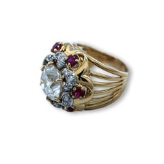 5.10 Carat Diamond and Ruby Cocktail Ring